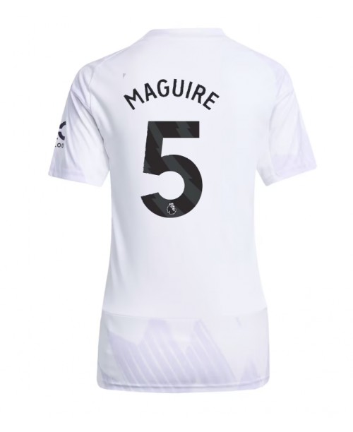 Günstige Manchester United Harry Maguire #5 Auswärtstrikot Damen 2025-26 Kurzarm Günstige Manchester United Harry Maguire #5 Auswärtstrikot Damen 2025-26 Kurzarm